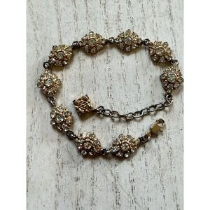 GIVENCHY Rhinestone‎ Gold Tone Chain Bracelet